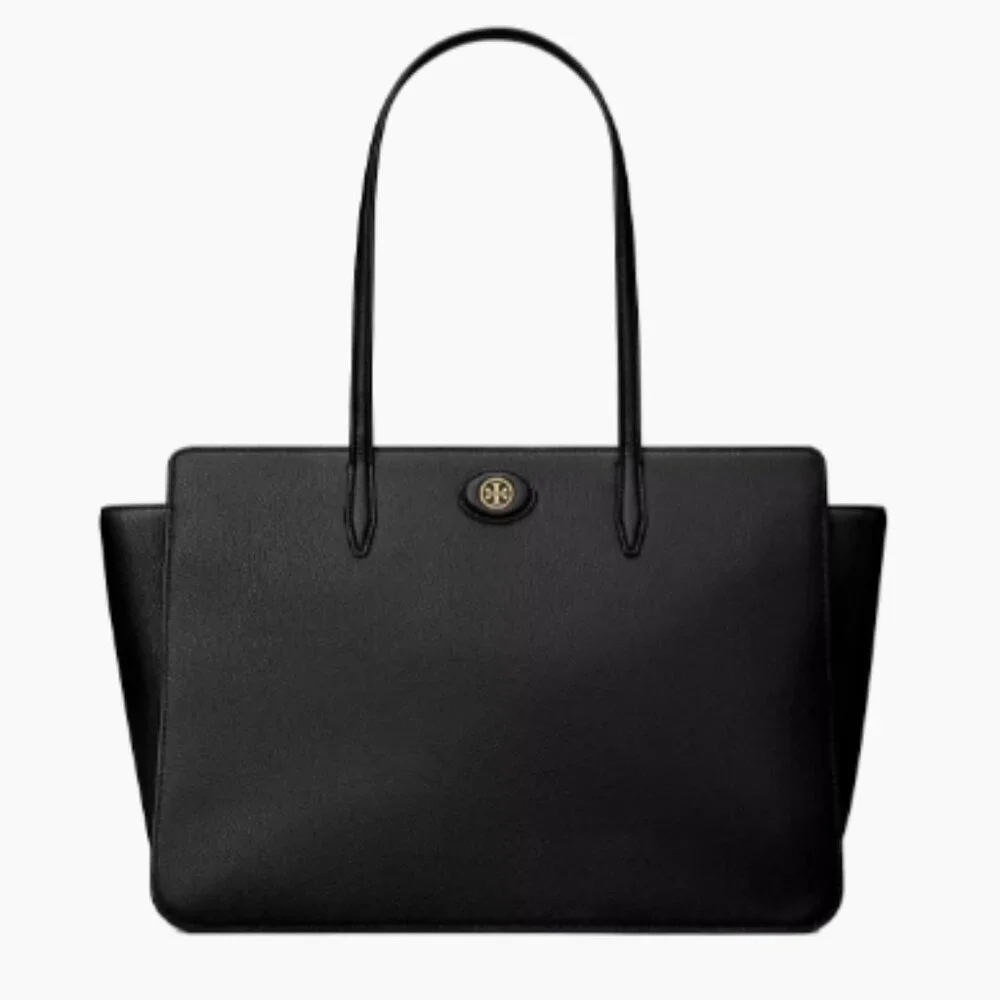 Tory Burch Leather Tote Bag Black - Picture 2 of 8